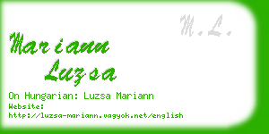 mariann luzsa business card